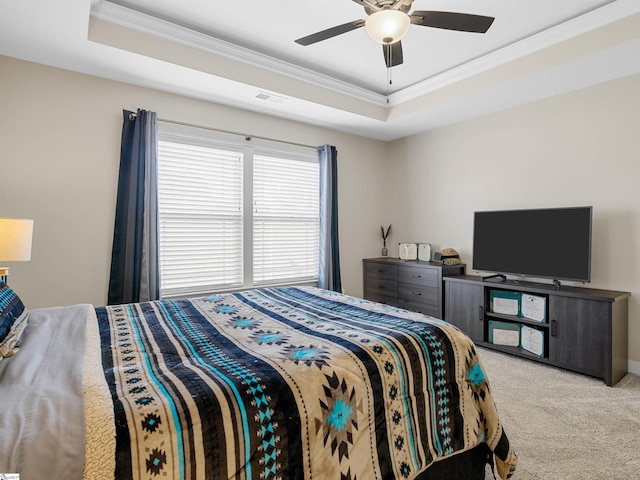 825 Brennan Way, Lyman, SC 29365 - carpeted bedroom with crown molding, a raised ceiling, and ceiling fan