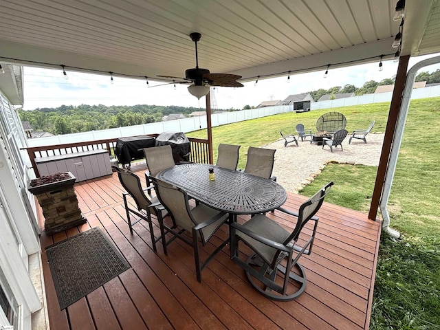 844 Brennan Way, Lyman, SC 29365 - wooden deck featuring an outdoor fire pit and outdoor dining space