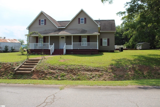 295 Dorn St, Westminster, SC 29693 - view of front of house with a porch, roof with shingles, a front yard, and crawl space