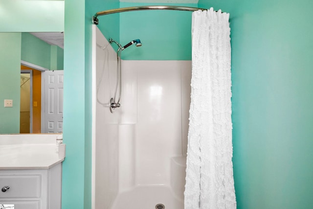 1847 Bertha Knight Rd, Lancaster, SC 29720 - full bath with vanity and a shower with shower curtain