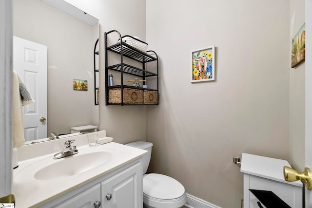 1847 Bertha Knight Rd, Lancaster, SC 29720 - bathroom featuring toilet, vanity, and baseboards