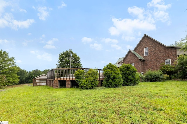 1847 Bertha Knight Rd, Lancaster, SC 29720 - view of green lawn with a deck