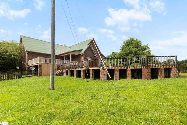 1847 Bertha Knight Rd, Lancaster, SC 29720 - back of property featuring a wooden deck and stairway
