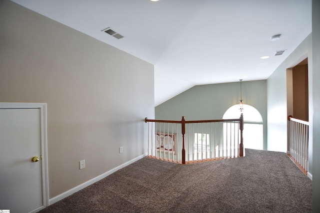 10 Bamburgh Brae Ct, Simpsonville, SC 29681 - hall featuring vaulted ceiling, carpet, and baseboards