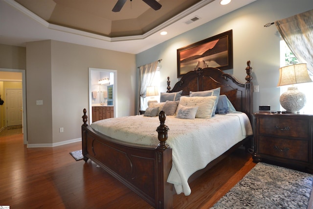 10 Bamburgh Brae Ct, Simpsonville, SC 29681 - bedroom featuring a raised ceiling, wood finished floors, recessed lighting, baseboards, and multiple windows