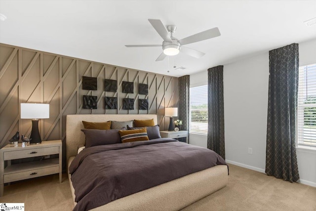 120 Randwick Ln, Greer, SC 29651 - bedroom with multiple windows, light colored carpet, baseboards, and a ceiling fan