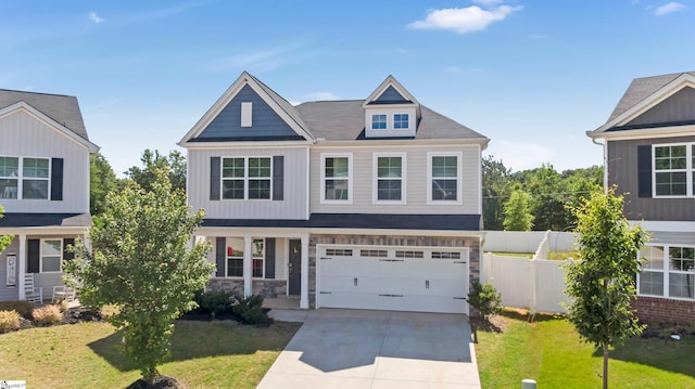 474 Grantham Ct, Spartanburg, SC 29303 - view of front of property with concrete driveway, a garage, and stone siding