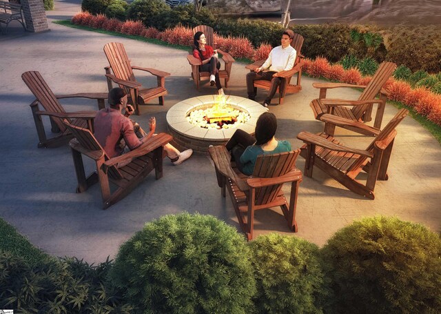 1817 Berkshire Ln, Spartanburg, SC 29303 - view of patio featuring a fire pit
