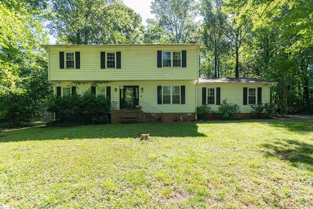 164 Chestnut Lake Dr, Inman, SC 29349 - colonial-style house featuring a front lawn and a chimney