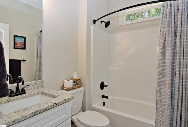 1608 Rock Springs Rd, Lavonia, GA 30553 - full bathroom featuring toilet, shower / bath combination with curtain, and vanity