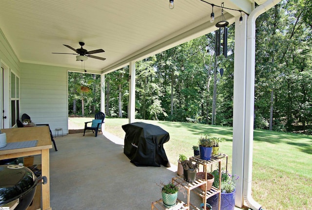 1608 Rock Springs Rd, Lavonia, GA 30553 - view of patio / terrace featuring ceiling fan and a grill
