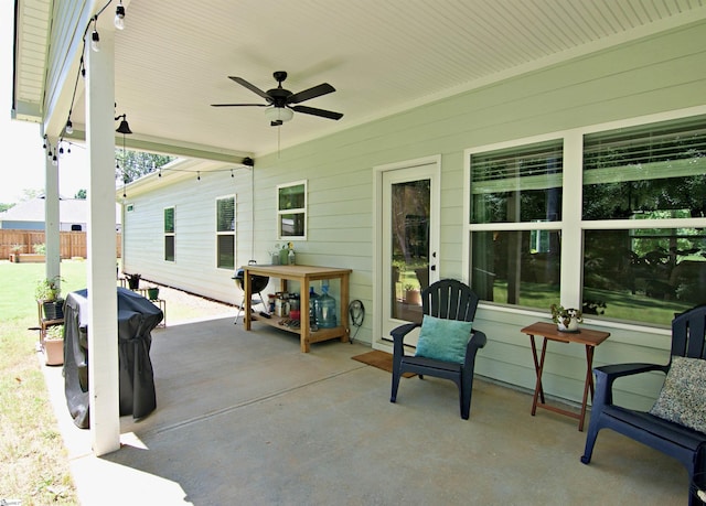 1608 Rock Springs Rd, Lavonia, GA 30553 - view of patio / terrace with ceiling fan
