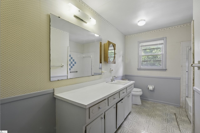 367 Janulis St, Spartanburg, SC 29301 - bathroom featuring vanity, toilet, washtub / shower combination, and tile patterned floors