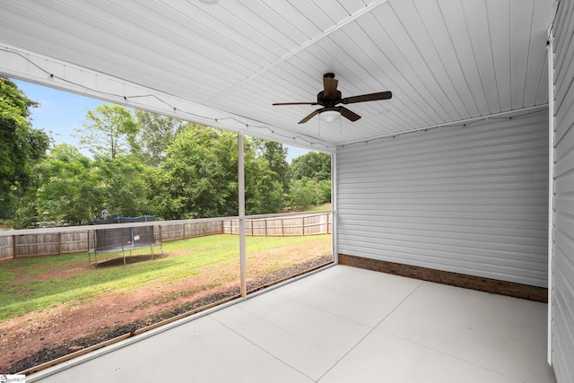 100 Holly Dr, Duncan, SC 29334 - view of patio with a trampoline, ceiling fan, and view of scattered trees