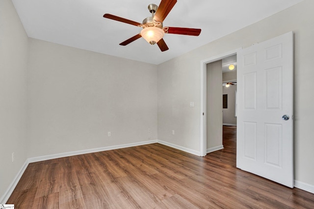 114 Tamelia Ct, Greer, SC 29650 - spare room with a ceiling fan, wood finished floors, and baseboards