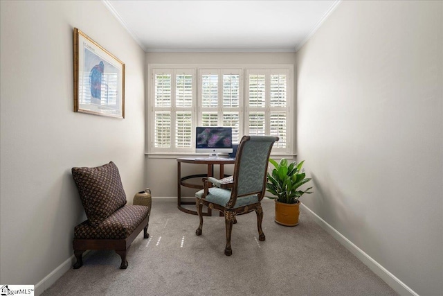 1250 Shadow Way, Greenville, SC 29615 - office with ornamental molding, baseboards, and carpet floors