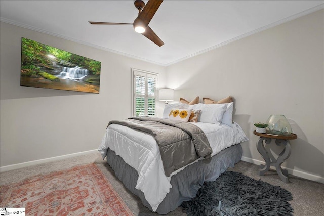 1250 Shadow Way, Greenville, SC 29615 - bedroom featuring carpet flooring, crown molding, baseboards, and ceiling fan