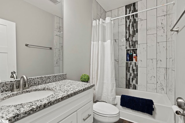 220 Plantation Rd, Greenville, SC 29605 - bathroom featuring vanity, shower / bath combo, and toilet