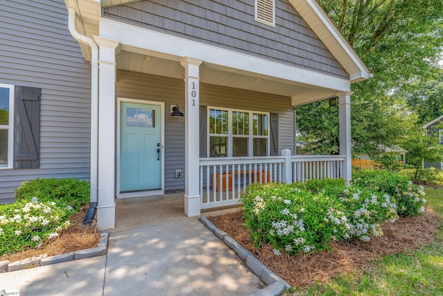 101 Duke St, Greenville, SC 29609 - doorway to property featuring a porch