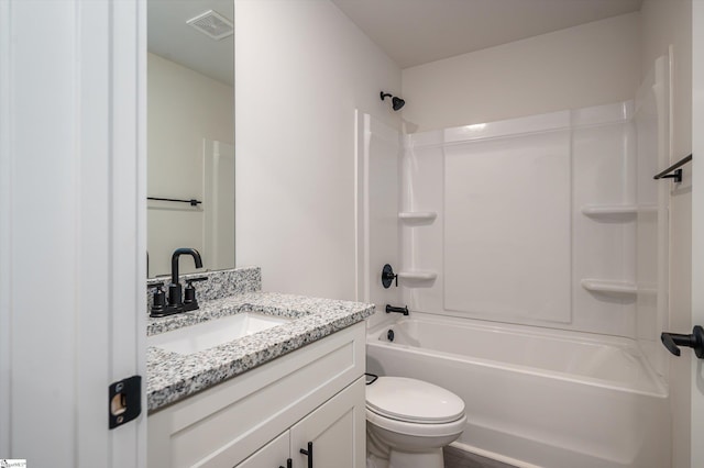 3834 Maid Marion Ln, Spartanburg, SC 29302 - bathroom featuring vanity, shower / bathtub combination, and toilet