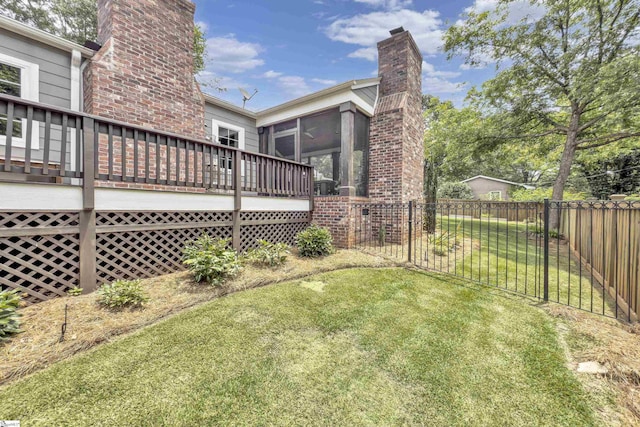 15 High Hill St, Greenville, SC 29605 - view of yard with a sunroom and a deck