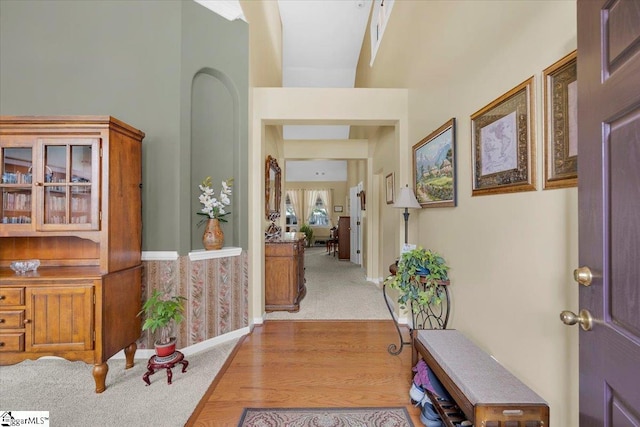 101 Roberts Hill Dr, Taylors, SC 29687 - corridor with wood finished floors and baseboards