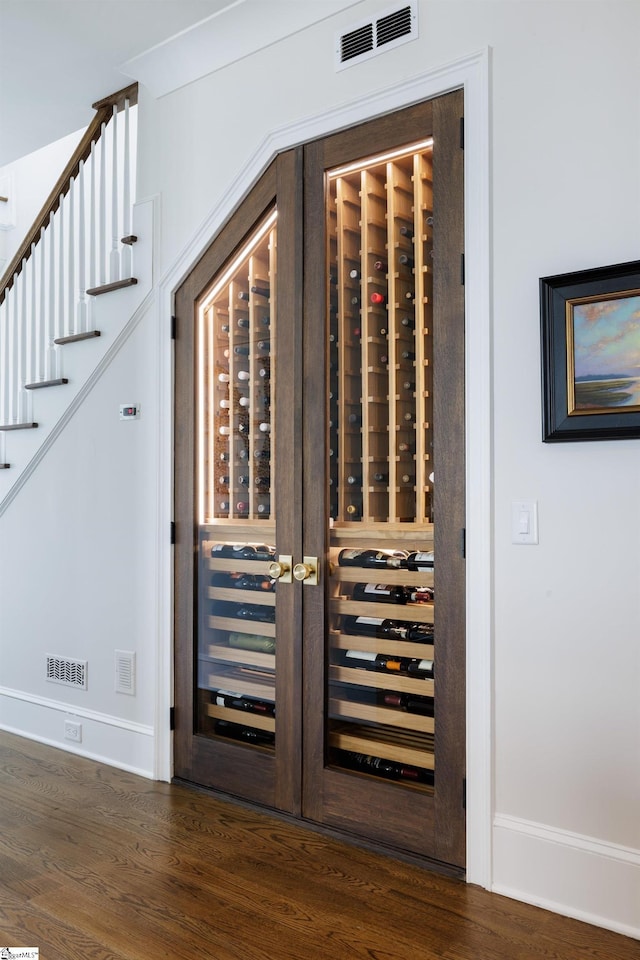 36 Southland Ave, Greenville, SC 29601 - wine area with baseboards and wood finished floors