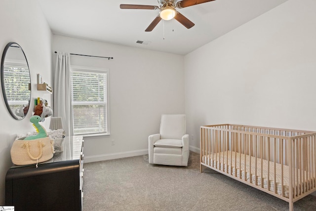 381 Butler Rd, Lyman, SC 29365 - bedroom featuring carpet flooring, a crib, baseboards, and ceiling fan