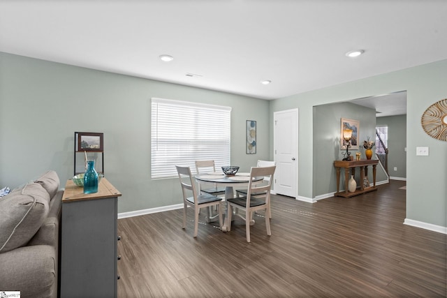 224 Anna Gray Cir, Easley, SC 29640 - dining room featuring dark wood-type flooring, baseboards, healthy amount of natural light, and recessed lighting
