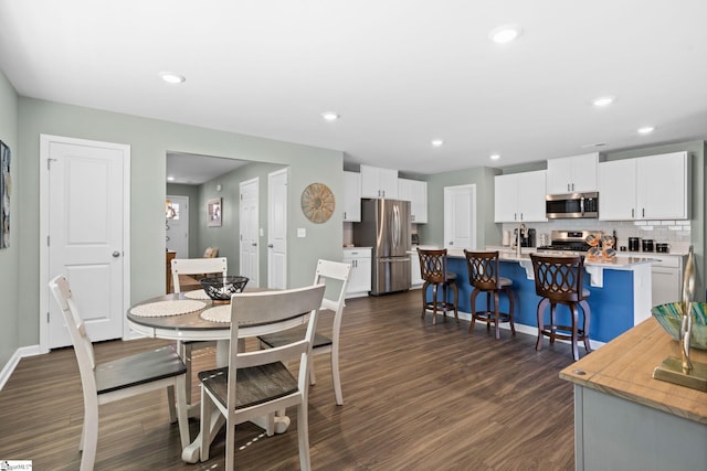 224 Anna Gray Cir, Easley, SC 29640 - dining area with dark wood-style floors, recessed lighting, and baseboards