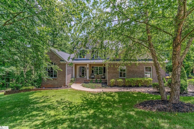 112 Woodstone Dr, Easley, SC 29642 - view of front of property featuring a front lawn, a porch, and brick siding