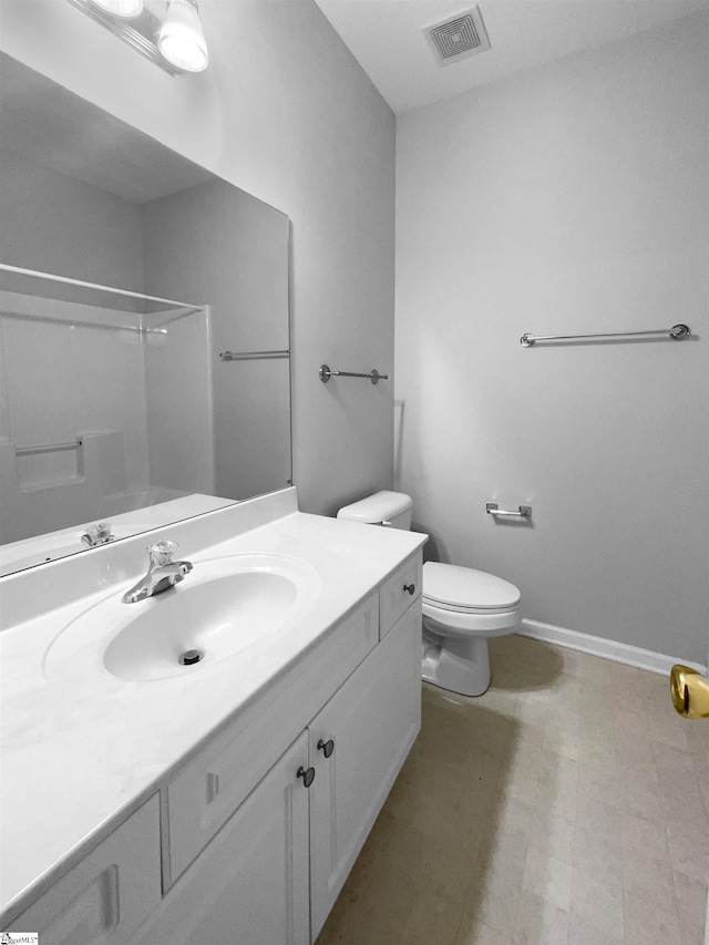 134 Lauren Wood Cir, Taylors, SC 29687 - full bathroom with vanity, toilet, a shower, and tile patterned floors