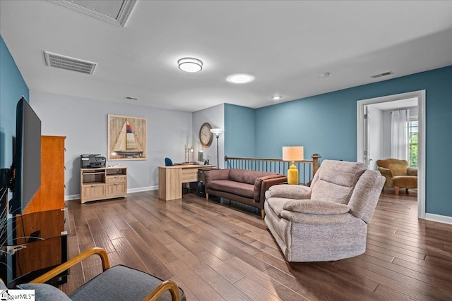 79 Modesto Ln, Simpsonville, SC 29681 - living area featuring dark wood-type flooring and baseboards