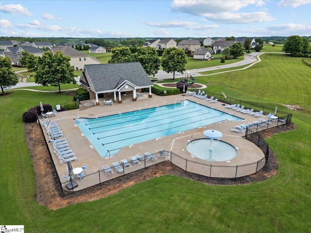 79 Modesto Ln, Simpsonville, SC 29681 - community pool featuring a patio area and a residential view