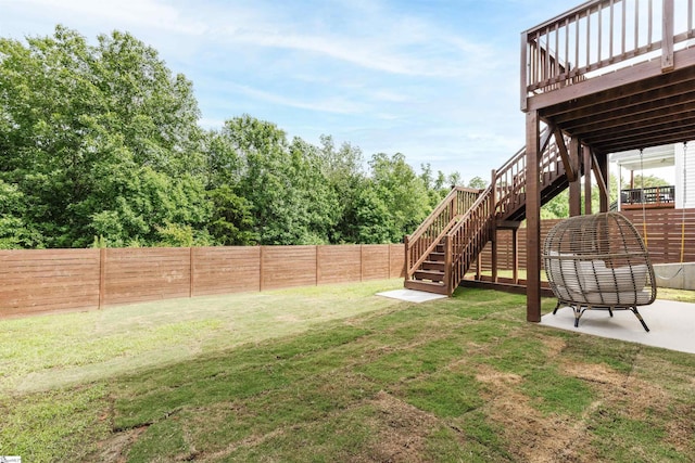 738 Judah Dr, Moore, SC 29369 - view of yard with stairway, a patio, and a wooden deck