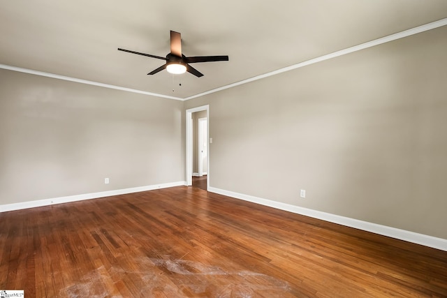 3401 Comanche St, Anderson, SC 29626 - empty room featuring ceiling fan, wood finished floors, and ornamental molding