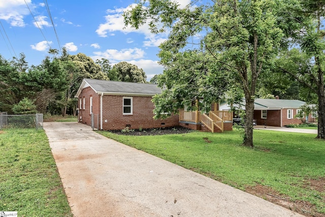 3401 Comanche St, Anderson, SC 29626 - ranch-style house featuring concrete driveway, crawl space, brick siding, and a shingled roof