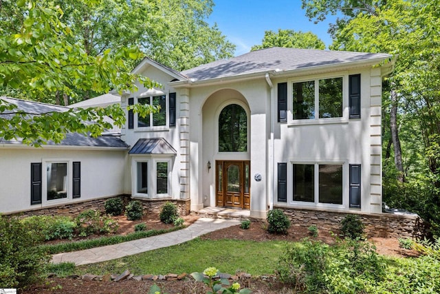 118 Pinnacle Pointe Dr, Seneca, SC 29672 - view of front of property featuring stone siding, a shingled roof, and stucco siding