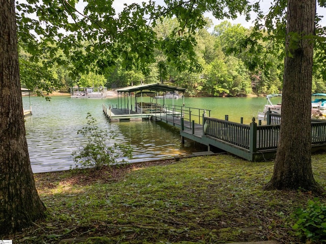 118 Pinnacle Pointe Dr, Seneca, SC 29672 - dock area with a water view and boat lift