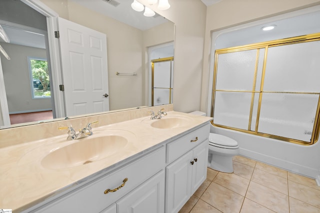 118 Pinnacle Pointe Dr, Seneca, SC 29672 - full bath with double vanity, tile patterned floors, and enclosed tub / shower combo