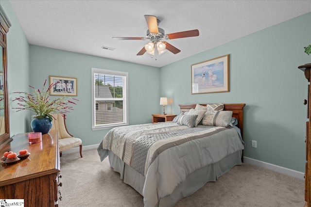 636 Cordelia Ct, Boiling Springs, SC 29316 - bedroom with carpet floors, a ceiling fan, and a textured ceiling