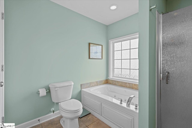 636 Cordelia Ct, Boiling Springs, SC 29316 - full bathroom with a tub with jets, tile patterned flooring, and a shower with door