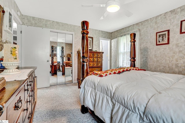 203 Ponder Rd, Greer, SC 29651 - bedroom featuring a closet and ceiling fan