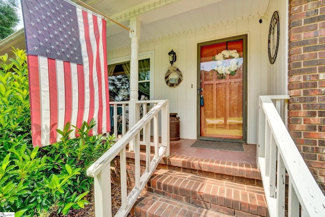 203 Ponder Rd, Greer, SC 29651 - entrance to property with covered porch and brick siding