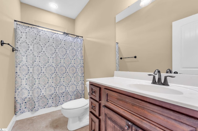 214 New Salem Dr, Anderson, SC 29625 - bathroom featuring vanity, tile patterned flooring, and a shower with curtain