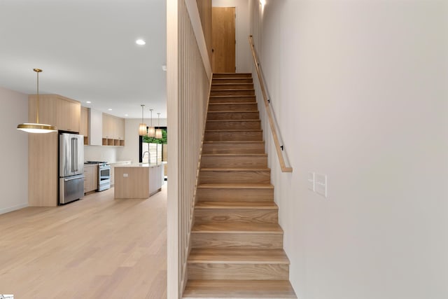 18 Nordic Ln, Greenville, SC 29609 - stairs featuring recessed lighting and wood finished floors