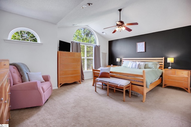 101 Bitternut Ln, Taylors, SC 29687 - carpeted bedroom featuring lofted ceiling and a ceiling fan