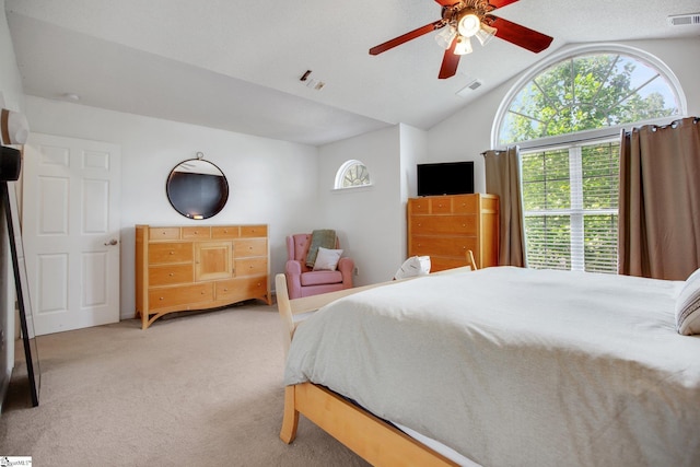 101 Bitternut Ln, Taylors, SC 29687 - carpeted bedroom with lofted ceiling and a ceiling fan