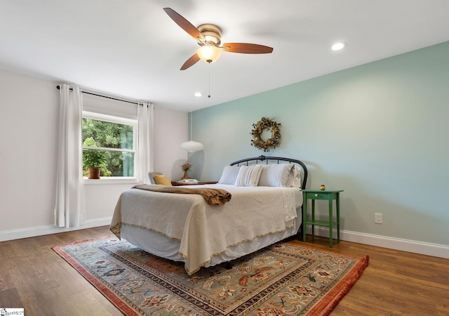 103 Crestview Cir, Greer, SC 29651 - bedroom with wood finished floors, recessed lighting, and ceiling fan