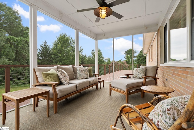 103 Crestview Cir, Greer, SC 29651 - sunroom / solarium with an outdoor living space and ceiling fan